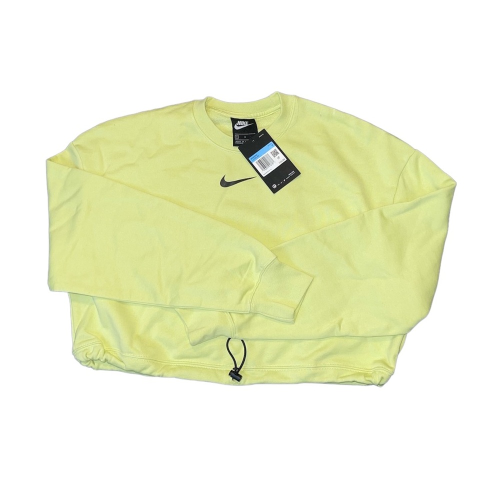 Nike Yellow Cropped Sweatshirt